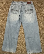 Vintage Y2K Ecko Unltd Baggy Jeans Mens 38x30 Blue Wide Leg Embroidered Skater