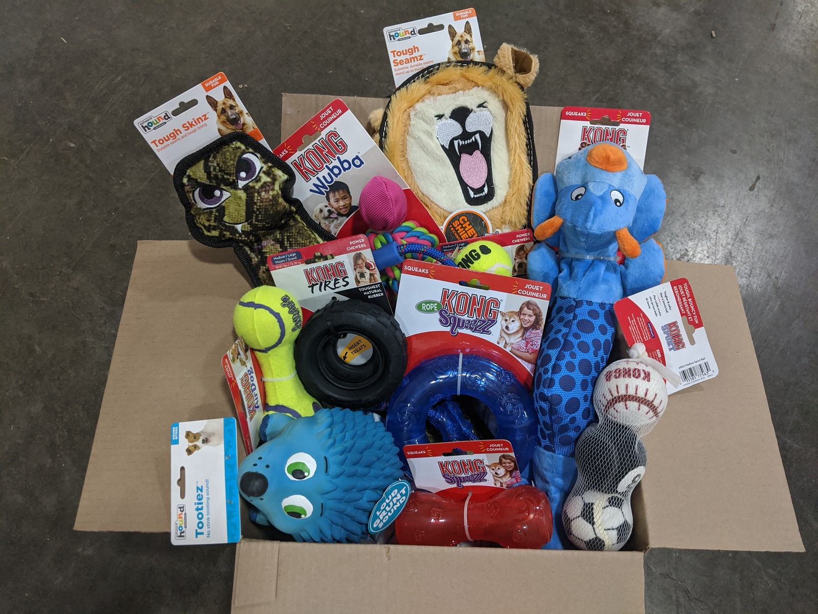 Assorted Medium Dog Toy Box - 6 Assorted High Quality Name Brand Dog Toys