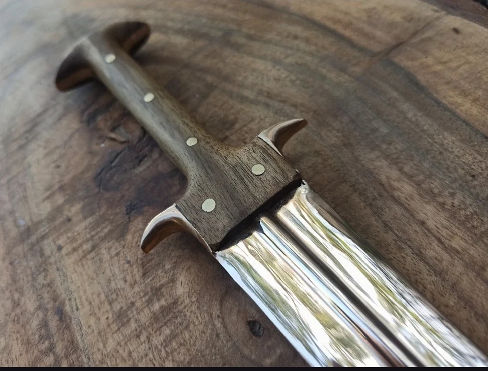 Espada vikinga de acero al carbono forjada a mano espada medieval afilada lista para la batalla + funda Foto 4 de 4