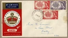 Australia 1953 Qantas Coronation Flight Cover FDC 10 Yr PRECANCEL cd TELEGRAPHS