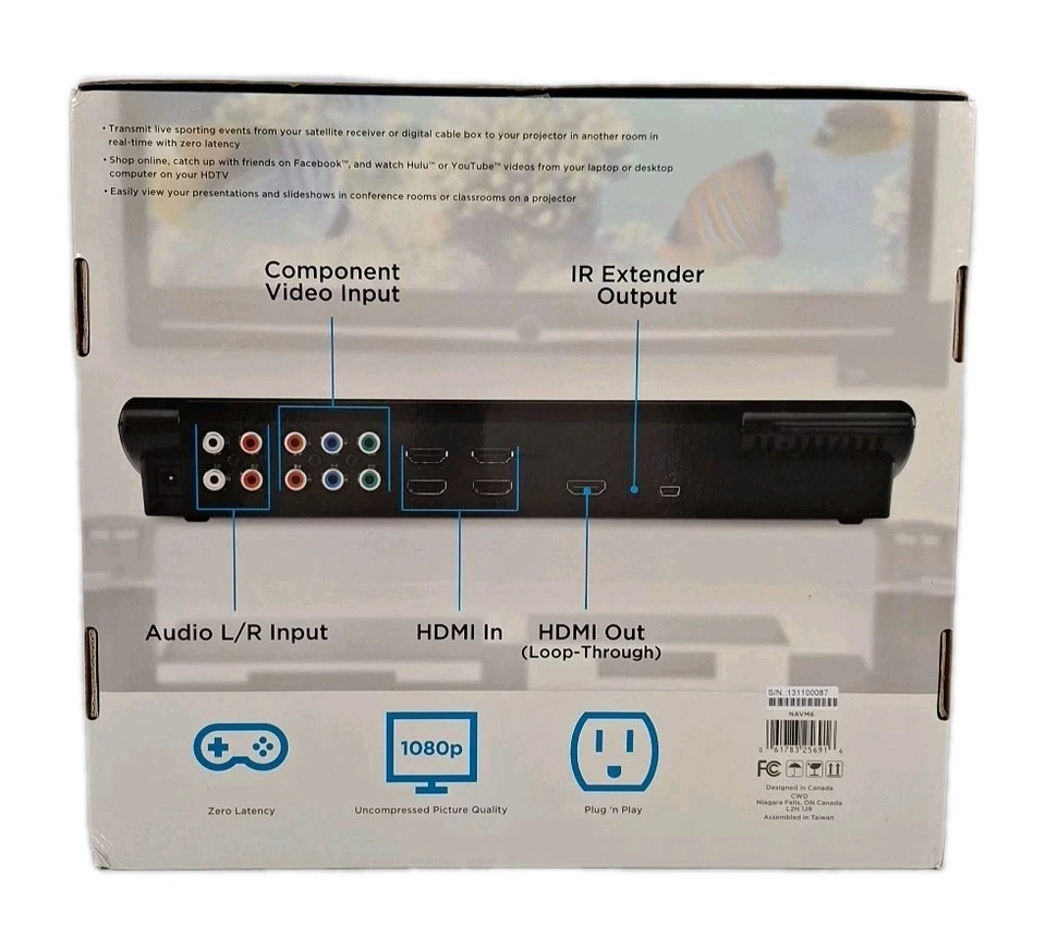 Nyrius Aries Matrix Transmitter Digital Wireless HDMI / Component Full HD NAVM6  - Image 2 of 4