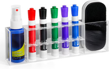 Slim Magnetic Dry Erase Marker Holder for Whiteboard, Space Saving Pen Organizer