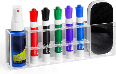 Slim Magnetic Dry Erase Marker Holder for Whiteboard, Space Saving Pen Organizer
