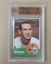 1963 TOPPS BASEBALL #153 RON NISCHWITZ BVG 7 CLEVELAND INDIANS NEAR MINT MLB