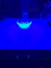 Hazel Atlas Green Depression Uranium Glass 5” Ruffled Bowl and bonus ash tray