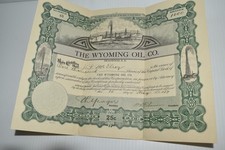 Wyoming Öl Co 1000 Shares 1917 Lager Certificate- Deadwood Süd Dakota (AYK15)