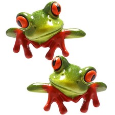  2 Pcs Rana Statua Da Giardino Rane Resina Realistiche Oggetti Collezione