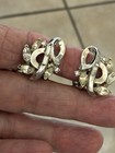 Vintage Crown Trifari Design Pat Pend silver tone swirl clip earrings — photo 5