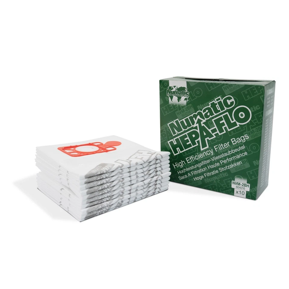 Numatic HepaFlo 真空过滤器袋适用于 NRV370 15L 10 包 NVM-2BH — 第 4/4 张图片