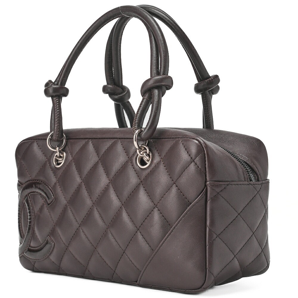 CHANEL Cambon Mini Tote in Brown Calfskin with Silver Hardware 50707