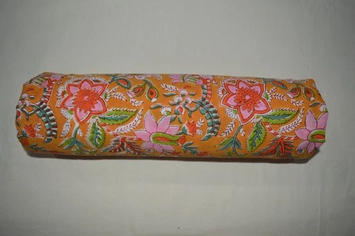 NO TARRIF CHARGES 100%✅ZK_201 Hand Block Fabric Floral Print 100%Cotton 5 Yard