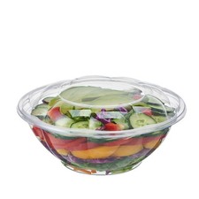 FULING 24 oz. 50 Sets Clear Plastic Salad Bowls with Airtight Lids Disposabl...