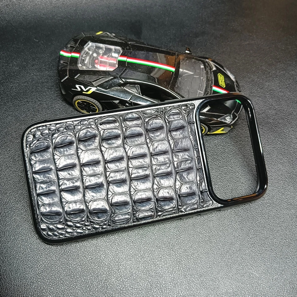 Genuine Crocodile Leather Case For iPhone17 Pro Max Air 3D Alligator Armor Cover - Image 2 of 4