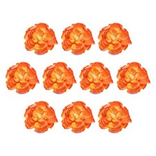 10-Pack Artificial Peonies Heads, Silk Faux Rose Head for DIY 8cm, Orange 