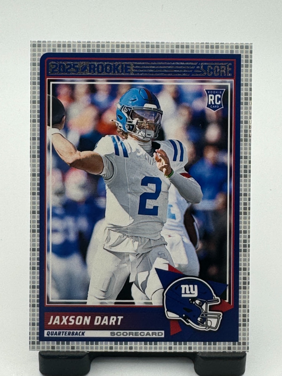 2025 Score Football Jaxson Dart SCORECARD PARALLEL RC Card #35 - New York Giants