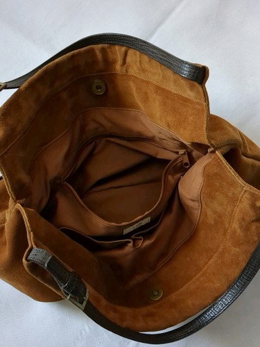 J Jill Gamuza Cuero Cartera Bolso de Mano Bolso de Hombro Marrón - DEFECTUOSO - Imagen 7 de 12