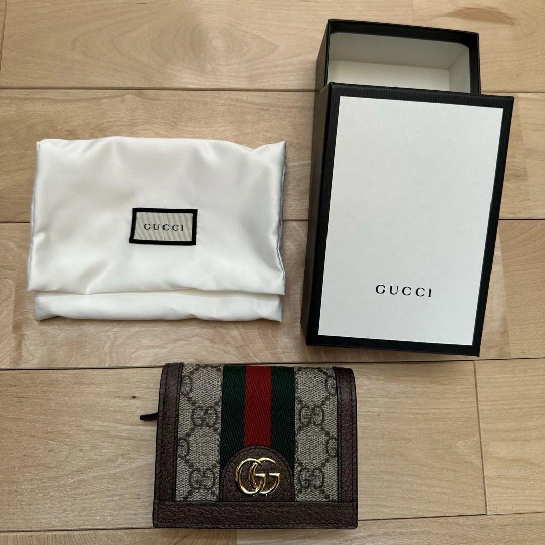 GUCCI GUCCI Portefeuille Accessoires Portefeuille Pliable Off Deer GG Card Case