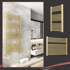 Brushed Brass Designer Heated Towel Ladder Rails Radiators Bathroom (7 Sizes)