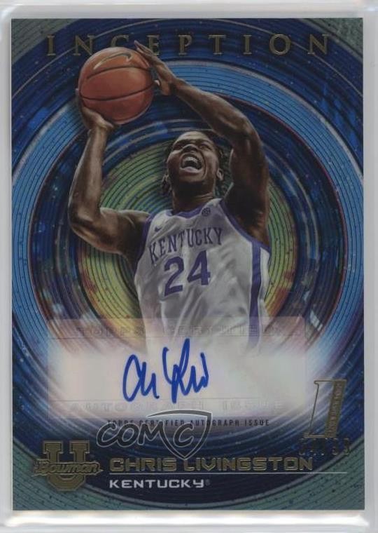 2022-23 Bowman Inception University Blue Foil 64/99 Chris Livingston Auto 11oq
