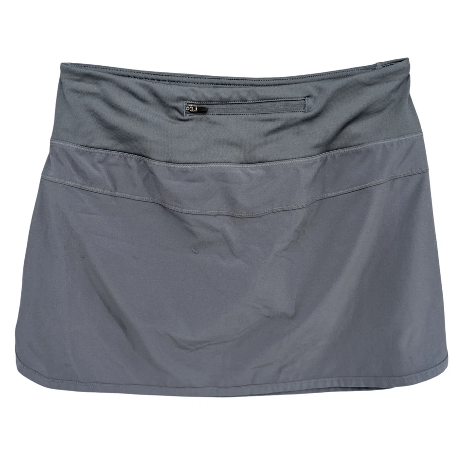 Falda corta Free Fly para mujer gris forrada de bambú pantalones cortos con cordón elástico talla S Foto 2 de 4