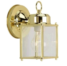 2pk HomeStyle 1-Light Small Wall Lantern Black Finish Glass Panels HS71001-31