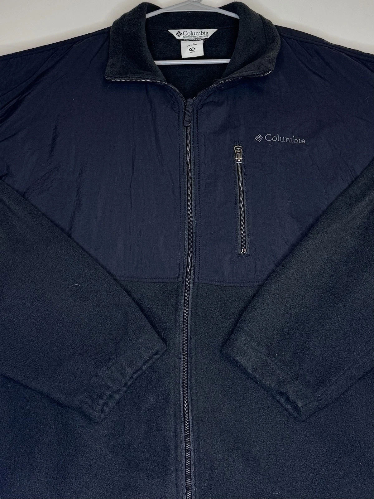 Columbia Fleece Jacket Soft Shell Black Mens Size XXL Coat Warm Gropcore