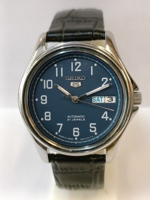 VINTAGE SEIKO 5 21J AUTOMATIC BLUE DIAL 7S26-0370 JAPAN MEN'S WORKING CONDITION