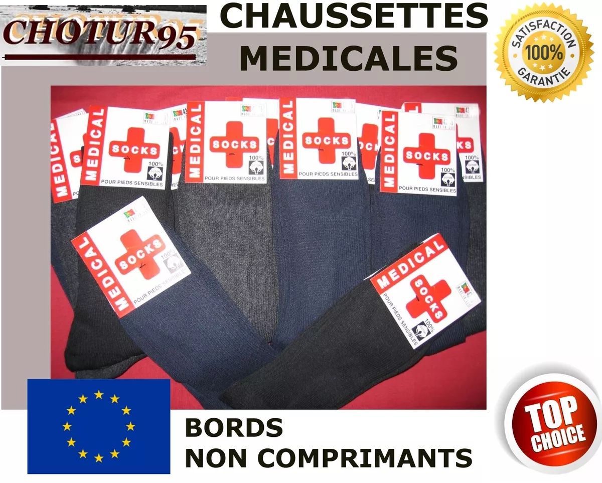 Chaussettes hommes en coton sans élastique - lot de 3 paires