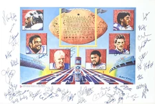 1986 New York Giants team signed autographed lithograph poster AMCo COA 20166