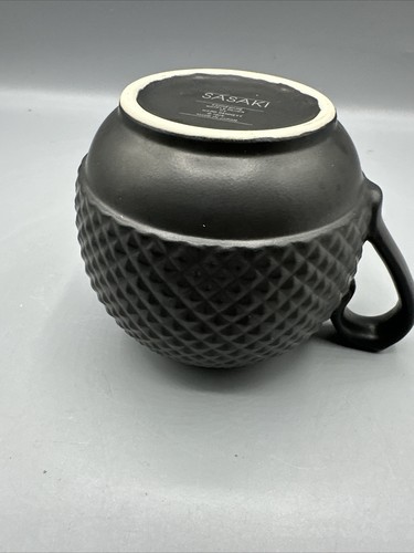 Vintage Sasaki Stoneware Creamer Waffle Black Ward Bennett 1986 Japan Matte - Picture 10 of 11