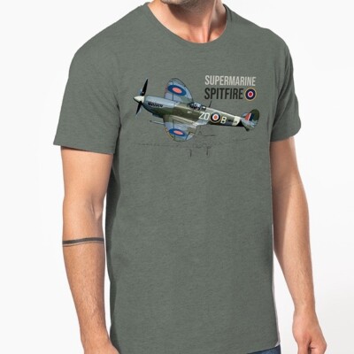 Supermarine Spitfire T-Shirt Khaki - Warbird - Größen S bis 2XL