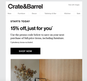 Crate & Barrel Coupon 15% Off Order Includes Furniture Valid Now Thru 08/23/2020 | eBay