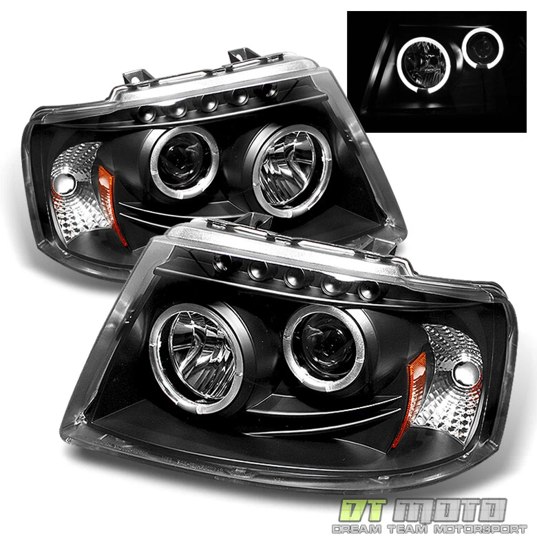 Faros proyectores LED halo izquierda+derecha Ford Expedition 2003-2006 negros Foto 3 de 4