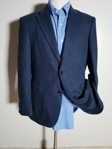 Nuevo 38R Tommy Hilfiger Azul Negro Espiga Tweed Abrigo Deportivo Chaqueta Blazer - Imagen 3 de 6