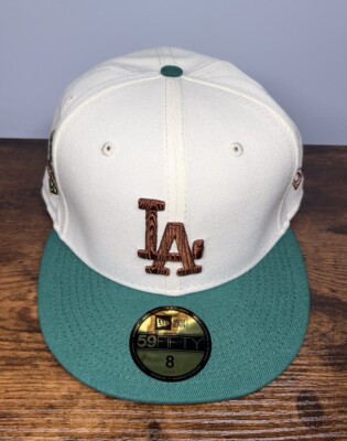 New Era LA Dodgers Beige Green Brown Camp 59Fifty Fitted Size 8