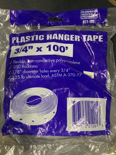 H21100 3/4” x 100ft Plastic Hanger Tape - Picture 1 of 2