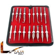 Assorted Set Of 18 Pcs Dental Instruments Tweezer  Forceps