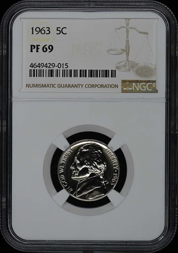 1963 Jefferson Nickel 5C NGC PR69