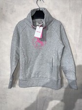 Horze Elinor Kinderpullover mit hohem Kragen - grau neu mit Etikett Alter 7-8
