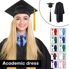 Graduation Gown Cap with Tassel Unisex Academic Gown High School and Bachelor