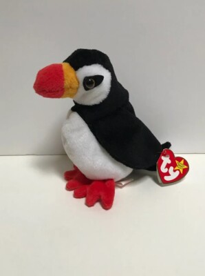 Ty Beanie Baby, Puffer The Puffin, New 4th Gen Tag 1997, PVC Pellets