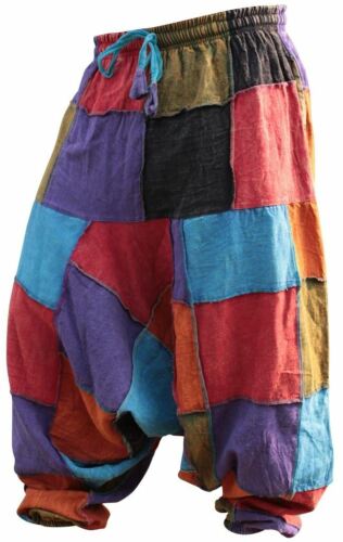 Unisex Letnie hipisowskie patchworkowe spodnie haremki spodnie festiwalowe - Zdjęcie 1 z 7
