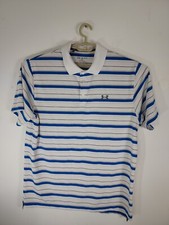 Under Armour Loose Fit Stripes HeatGear Short Sleeve Polo Shirt Mens 2XL