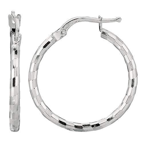 Sterling Silver Hoop Earrings 25mm x 2mm 925 Silver Dainty Hoops-image