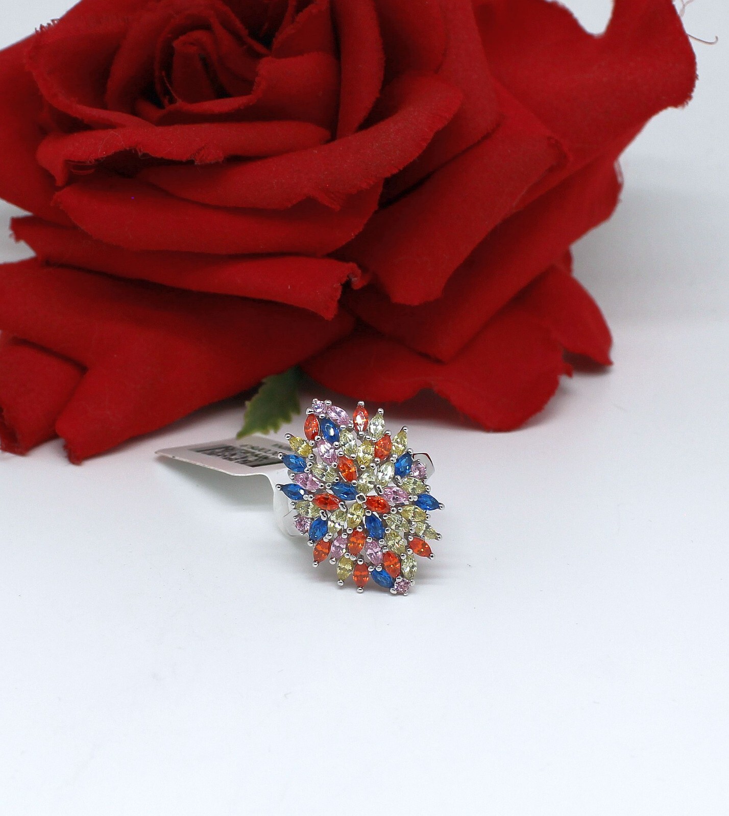 Sterling Silver NWT Bella Luce Simulated Gem Cocktail  Ring Size 9 7g CAT RESCUE