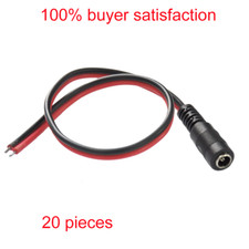 20 pieces CCTV Female Power Pigtails Plug Lead Cord Wire for CCTV Camera