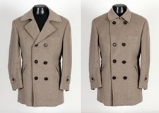 Brunello Cucinelli 100% Cashmere DB Pea Coat Jacket - L / XL - $8000 Retail
