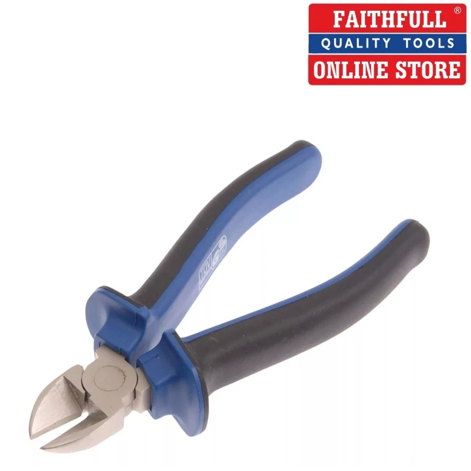 DIAGONAL SIDE CUTTING PLIERS 180mm 7" WIRE CABLE CUTTERS, FAITHFULL FAIPLDC7