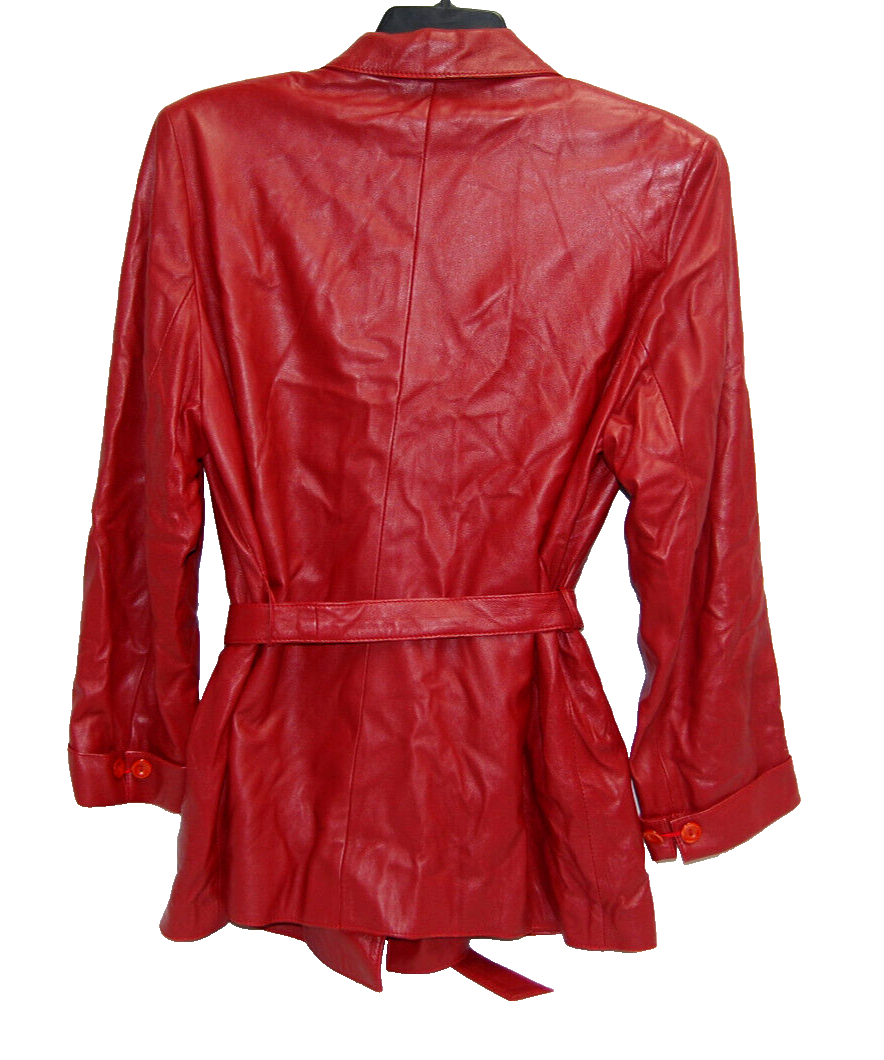 Casa Lopez Buenos Aires Ladies Red Leather Mid-Length Jacket