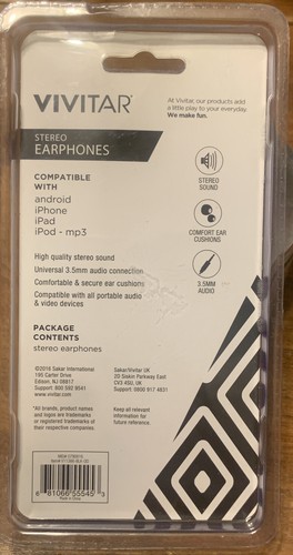 VIVITAR LISTEN UP AURICOLARI STEREO V11388-BLK-OD Neri Comfort Cuscini Orecchi Nuovi - Foto 2 di 12